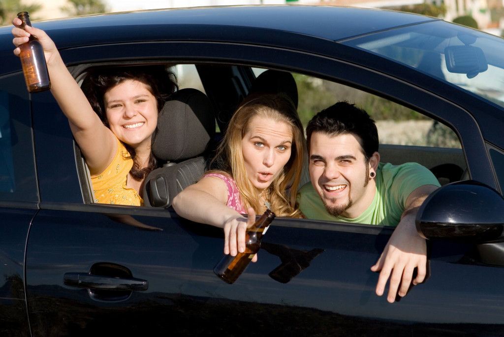 teens inside a car