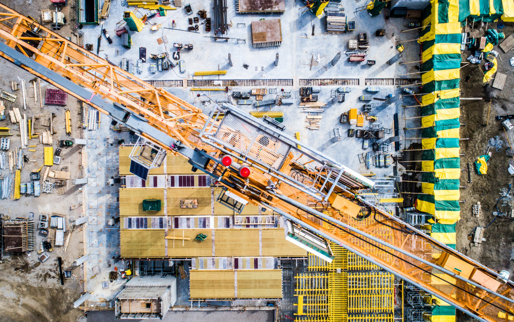 A view of a construction site from above